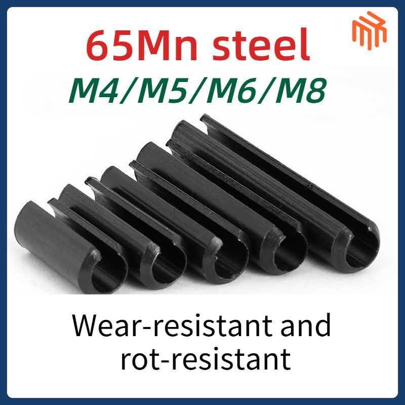 [MX1] ปิ้นตะกุด (Spring Pin) M4 M5 M6 M8 Iron Black Elastic Pin Open Pin Spring Pin ทรงกระบอก Hollow Pin ตําแหน่ง Pin Shaft Pin