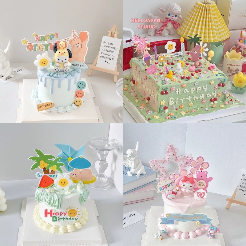 อิน น่ารักการ์ตูนหมีเค้กปลั๊กอินเด็กเค้กวันเกิดขนมถ้วยกระดาษปลั๊กอินอุปกรณ์ตกแต่ง - รูปที่ 5