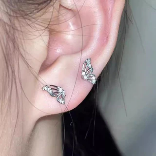 Roselife 1PC คริสตัลโบว์ผีเสื้อ Star สกรู Pierced ต่างหูสําหรับผู้หญิงสาวแฟชั่นหู Studs เครื่องประดับ