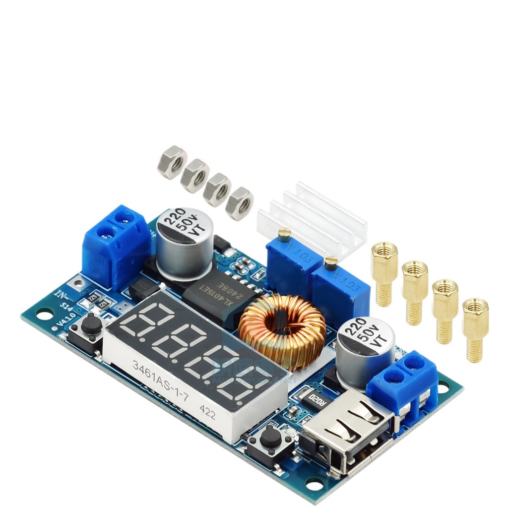 5a XL4015 แรงดันไฟฟ้าคงที่ Buck Power โมดูลแรงดันไฟฟ้าจอแสดงผลกระแสไฟ LED ไดรฟ์แบตเตอรี่ลิเธียม