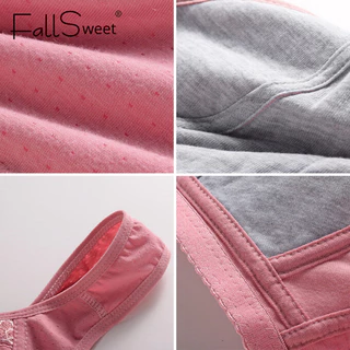 【12H จัดส่งที่รวดเร็ว】FallSweet 1/3 ชิ้นปิดด้านหน้าขนาดบวกชุดชั้นในผ้าฝ้ายไร้สายบราเสื้อกั๊กประเภท 38-50BC