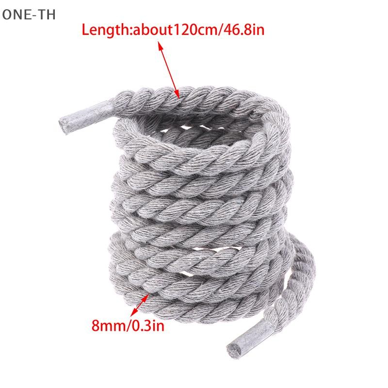 One-th 2 ชิ้นรอบเชือกหนา Laces โพลีเอสเตอร์ผ้าฝ้ายสีทึบ Laces 0.8 ซม.120 ซม.ความยาว Bold Shoelaces ใหม่
