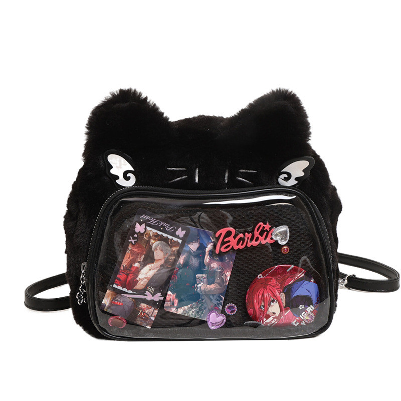 กระเป๋าสะพายข้าง กระเป๋าด้านหน้าแบบใส สามารถโชว์การ์ด ตุ๊กตาได้  พร้อมส่ง