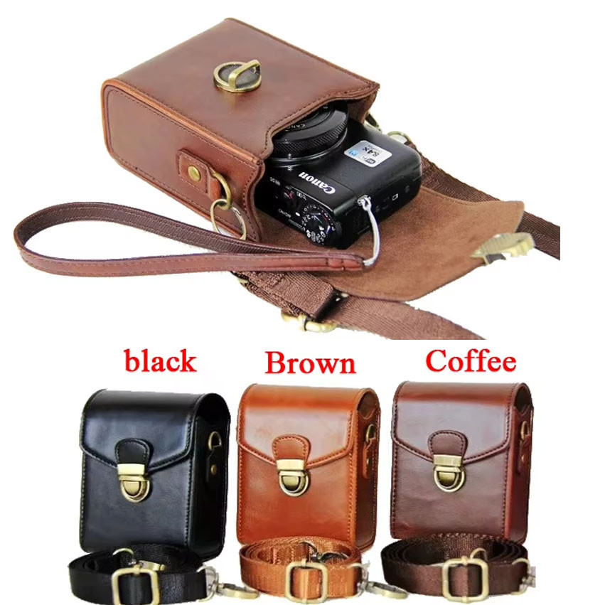 กระเป๋ากล้องหนัง PU สําหรับ Canon G9X G7X G7X II SX710 SX700 SX720 S95 S90 SX260 SX240 SX275 S90 S12