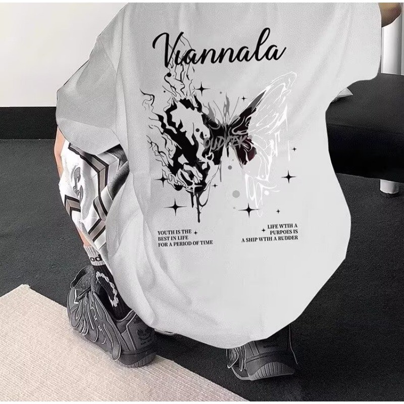 M-8xl เกาหลีอินเทรนด์สีเทาเข้ม T เสื้อผู้ชาย Plus ขนาดสบายๆหลวมแขนสั้น Oversize Tee - รูปที่ 7