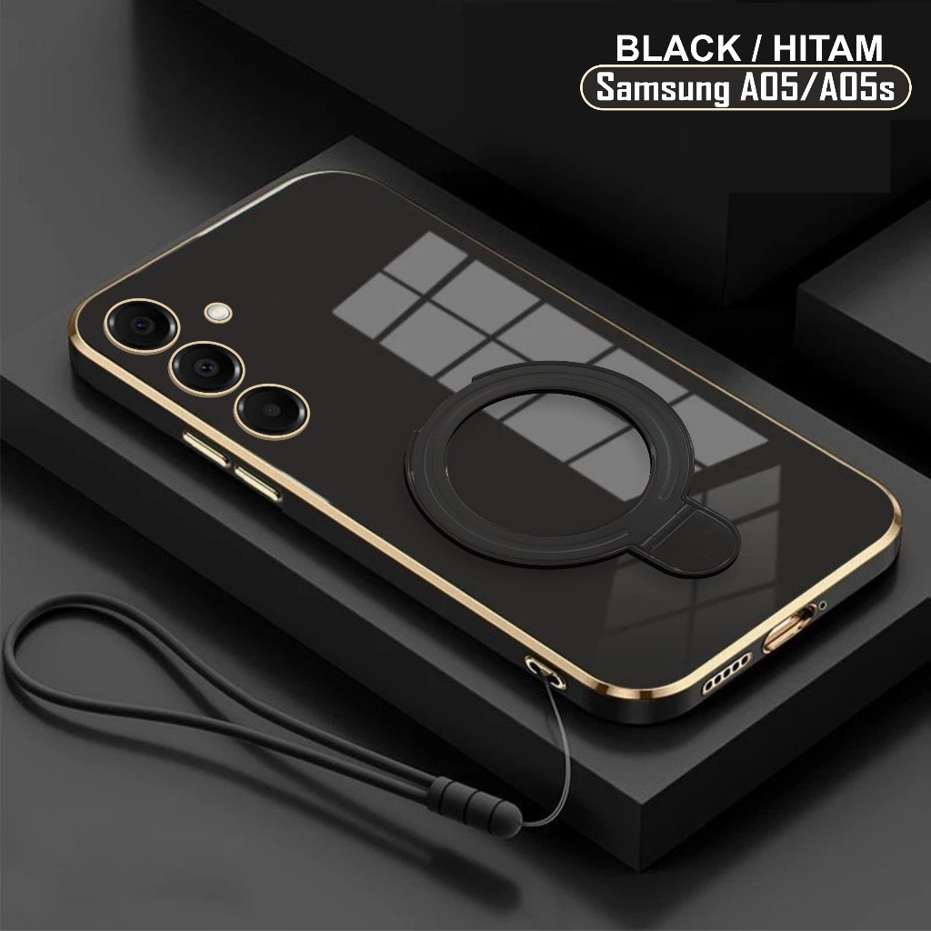 Samsung A05 A05s Soft Case Ring Plating Magsef Holder ฟรีสายแขวนแบบนุ่ม