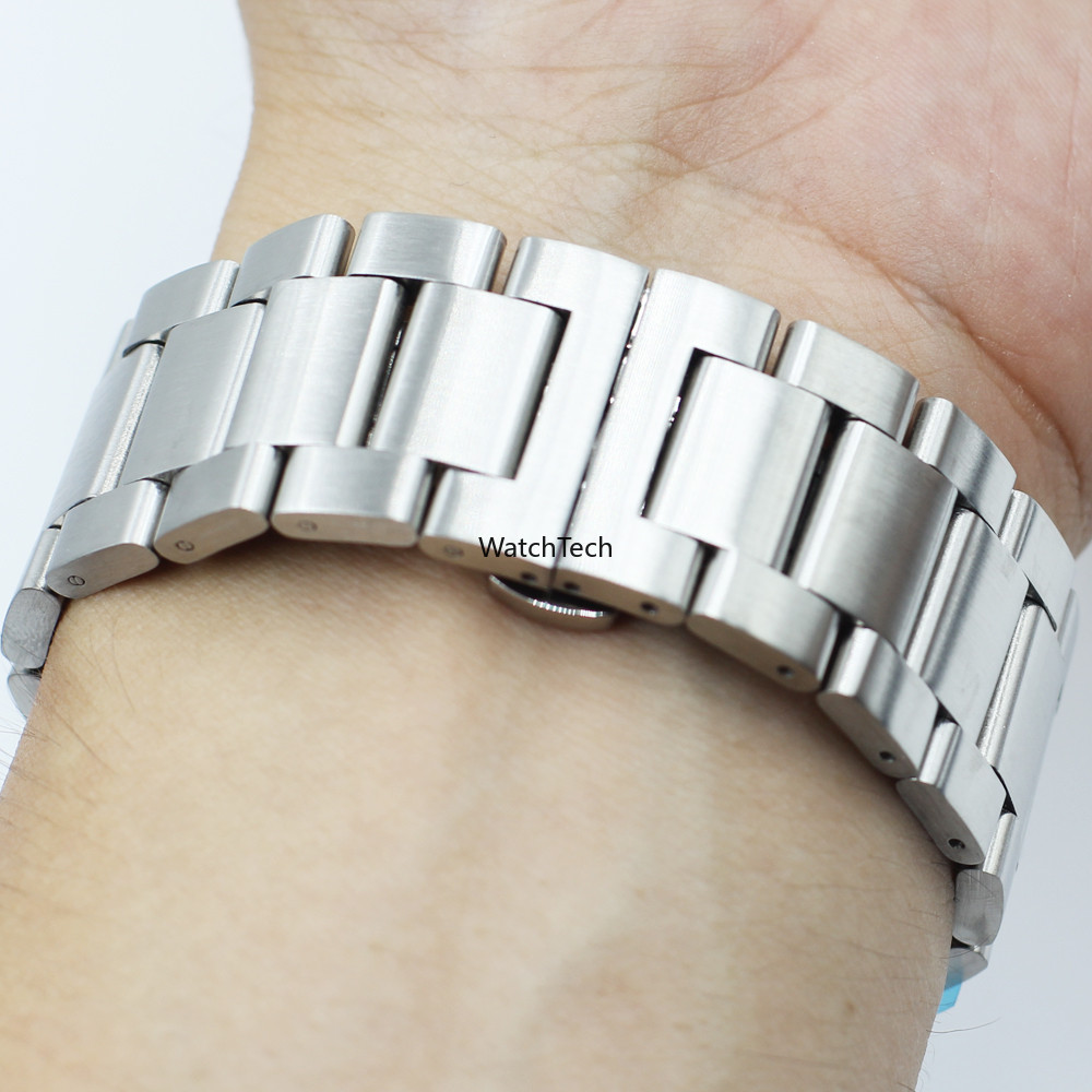 แปรงสแตนเลสผีเสื้อ Clasp สายนาฬิกาสร้อยข้อมือเปลี่ยน 16/18/20/21/22/23/24/26 มม.