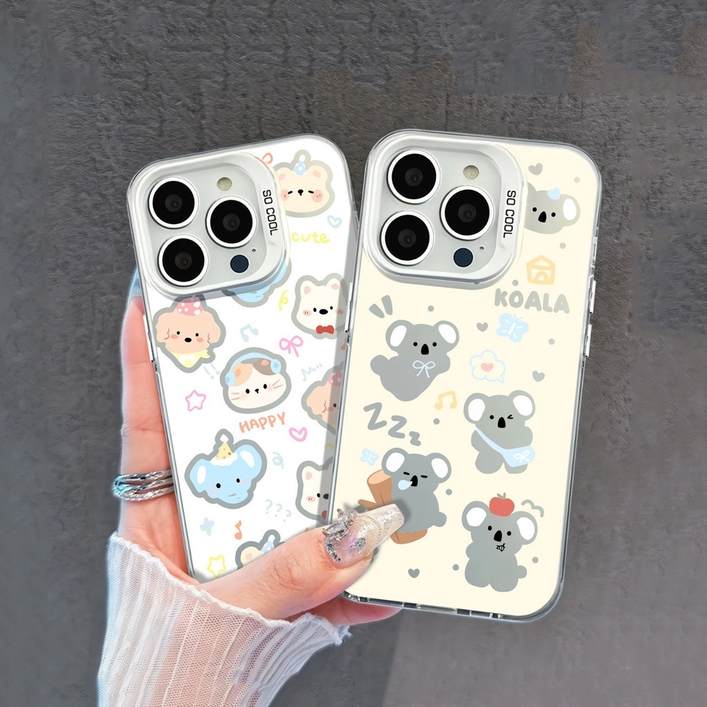 Happy Koala พิมพ์กรณีเย็น oppo a55 a16 a54 a60 f5 a39 a57 2022 2016 f7 f1s f11 a71 a3x a15 a16k a16e