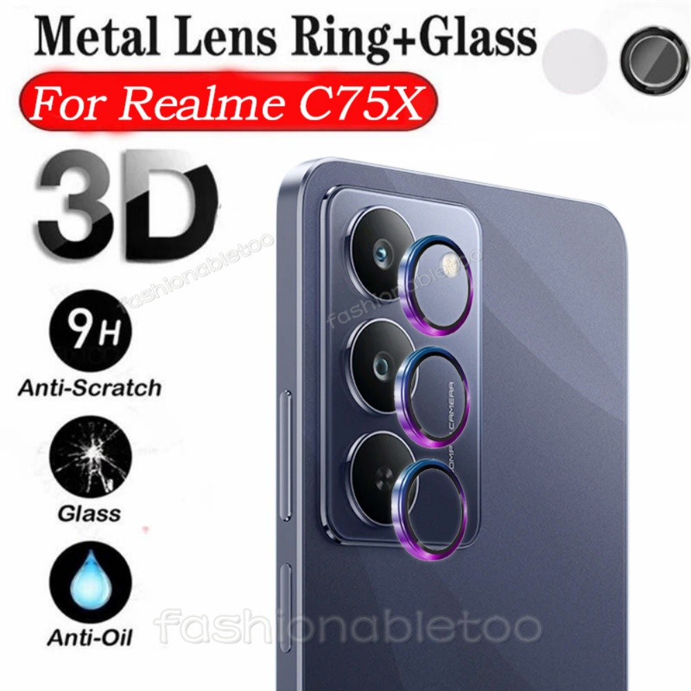 แหวนโลหะกล้องเลนส์ป้องกันฟิล์มสําหรับRealme C75 X C75X C71 C 75 C 71 RealmeC75X RealmeC71 กระจกนิรภั