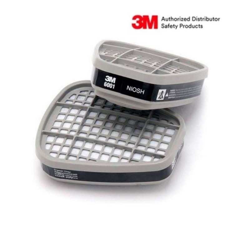 3M™ 6001 ตลับกรองสำหรับกรองไอระเหยสารตัวทำละลาย สารอินทรีย์ (2ชิ้น)