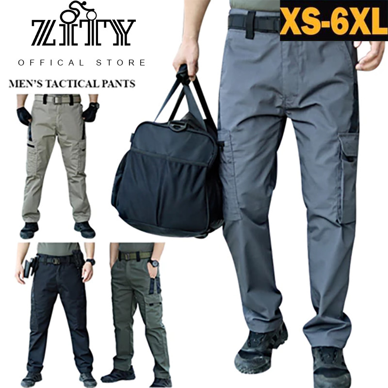 ZITY IX7/IX9/IX11 กางเกงยุทธวิธี ผ้าริปสตอปกันน้ำ มีช่องกระเป๋าหลายช่อง（S-5XL)