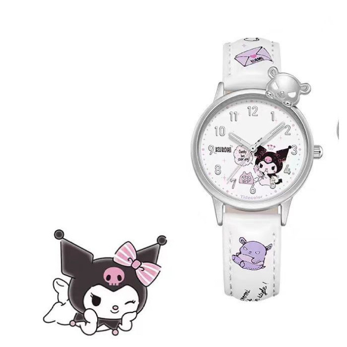 SANRIO ซานริโอ น่ารักการ์ตูนสีดําข้าว ทํานอง รูปแบบสายรัดซิลิโคนนักเรียนนาฬิกากันน้ํา - รูปที่ 5