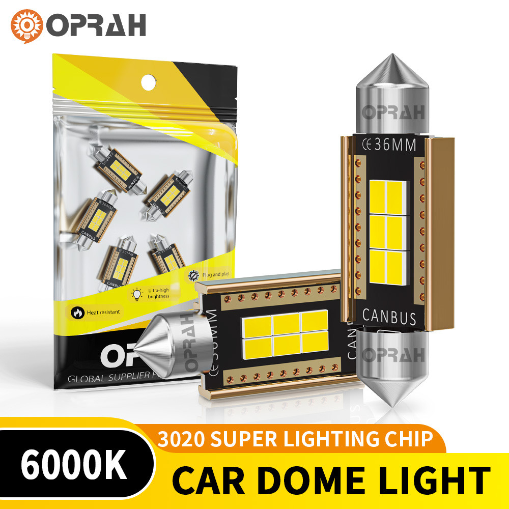Oprah 2pcs T10 Festoon LED ภายในรถแผง 31 มม.36 มม.39 มม.41 มม.โดมหลอดไฟรถโดม Light