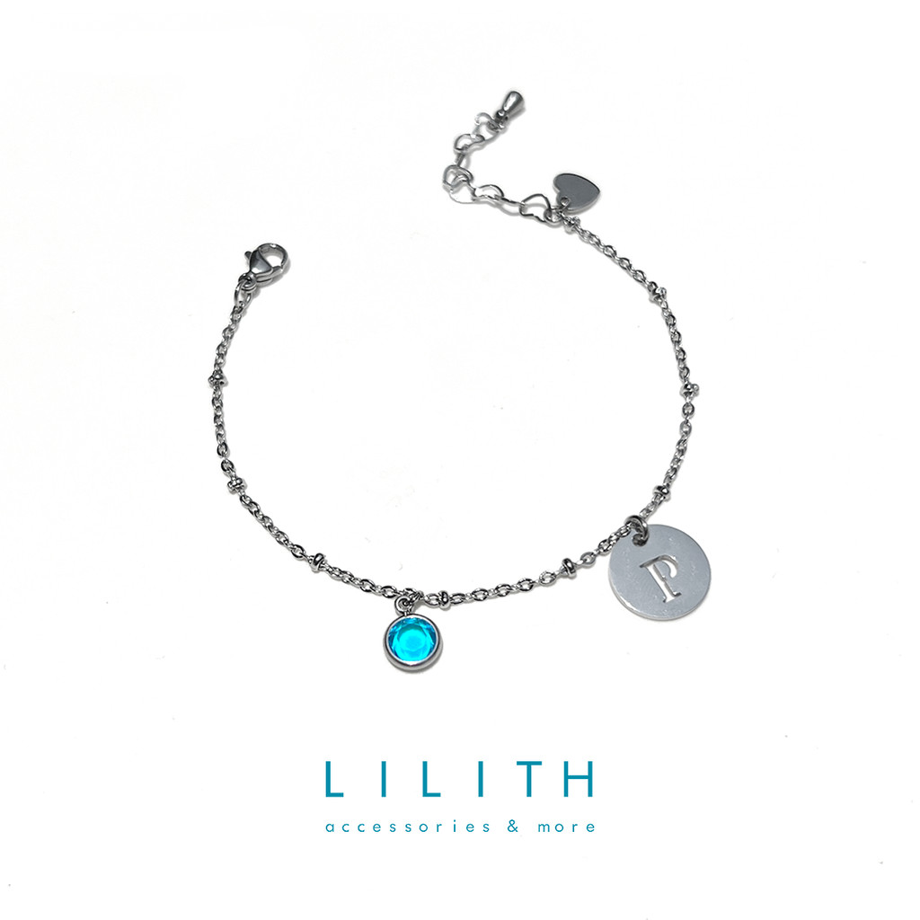 Lilith - Birthstone Bracelet stainless steel จี้ A-Z สร้อยข้อมือสแตนเลส ประจำวันเกิด