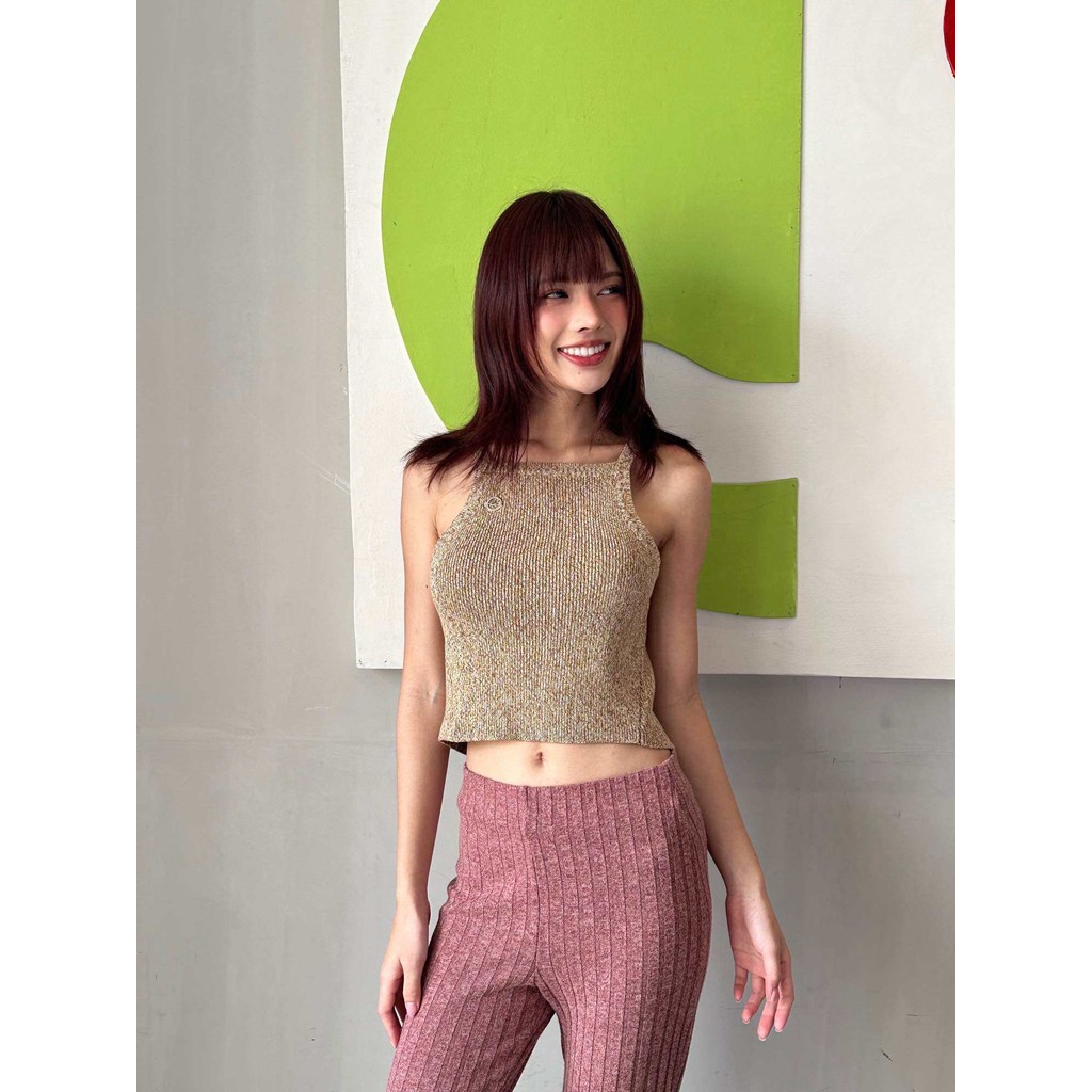 Unnie top เสื้อกล้ามไหมพรม เสื้อ knit