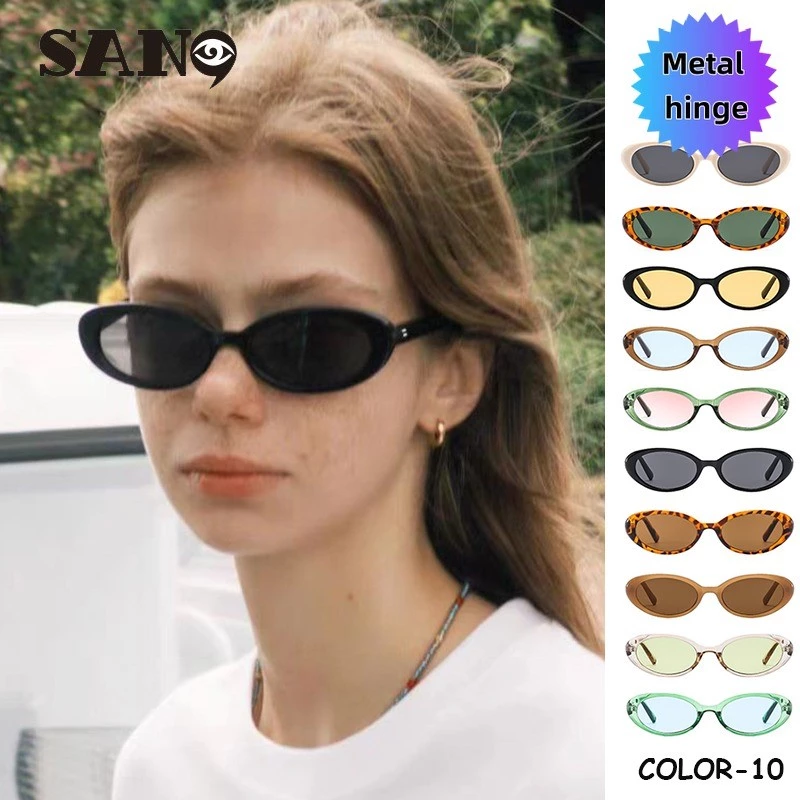 เลนส์แบบถอดเปลี่ยนได้COD (San9)Fashion Retro Korean Small Frame Oval Glasses Women