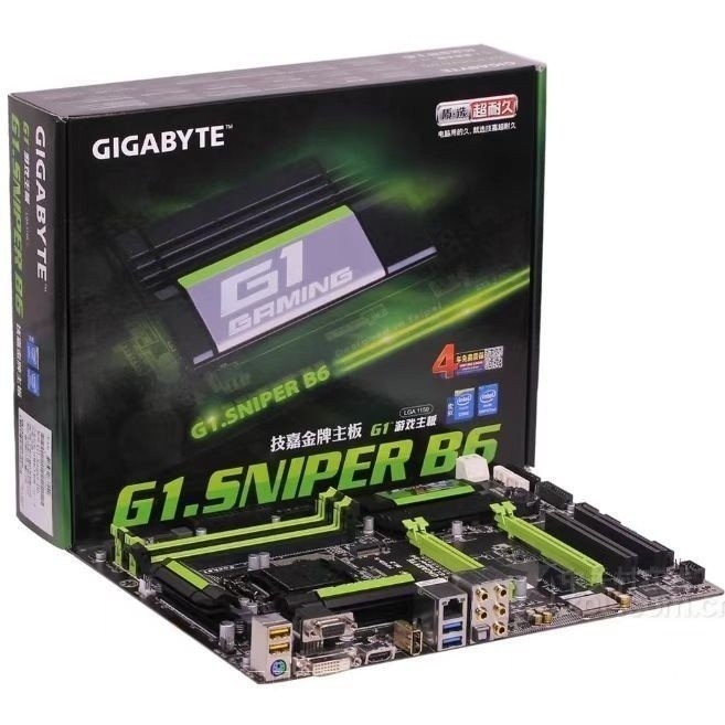 ทดสอบแล้วพร้อมจัดส่ง ซื้ออย่างมั่นใจ] เมนบอร์ด Gigabyte G1.Sniper B6 รองรับ CPU Intel 1150 Pin 4th G