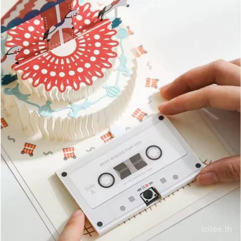 บันทึกการ์ดเสียงเทป การ์ดบันทึก60วินาที DIY เทปอัดเสียง วันครบรอบ ของขวัญวันเกิด การ์ดบันทึกเสียงเพลง