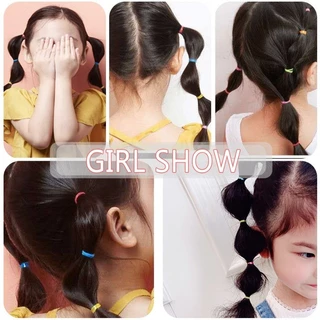 1000 ชิ้น ยางรัดผมสีสันสดใสสำหรับเด็กผู้หญิง / ยางรัดผมแบบใช้แล้วทิ้งขนาดเล็ก / ที่รัดผมหางม้าแบบยางยืดสำหรับเด็ก