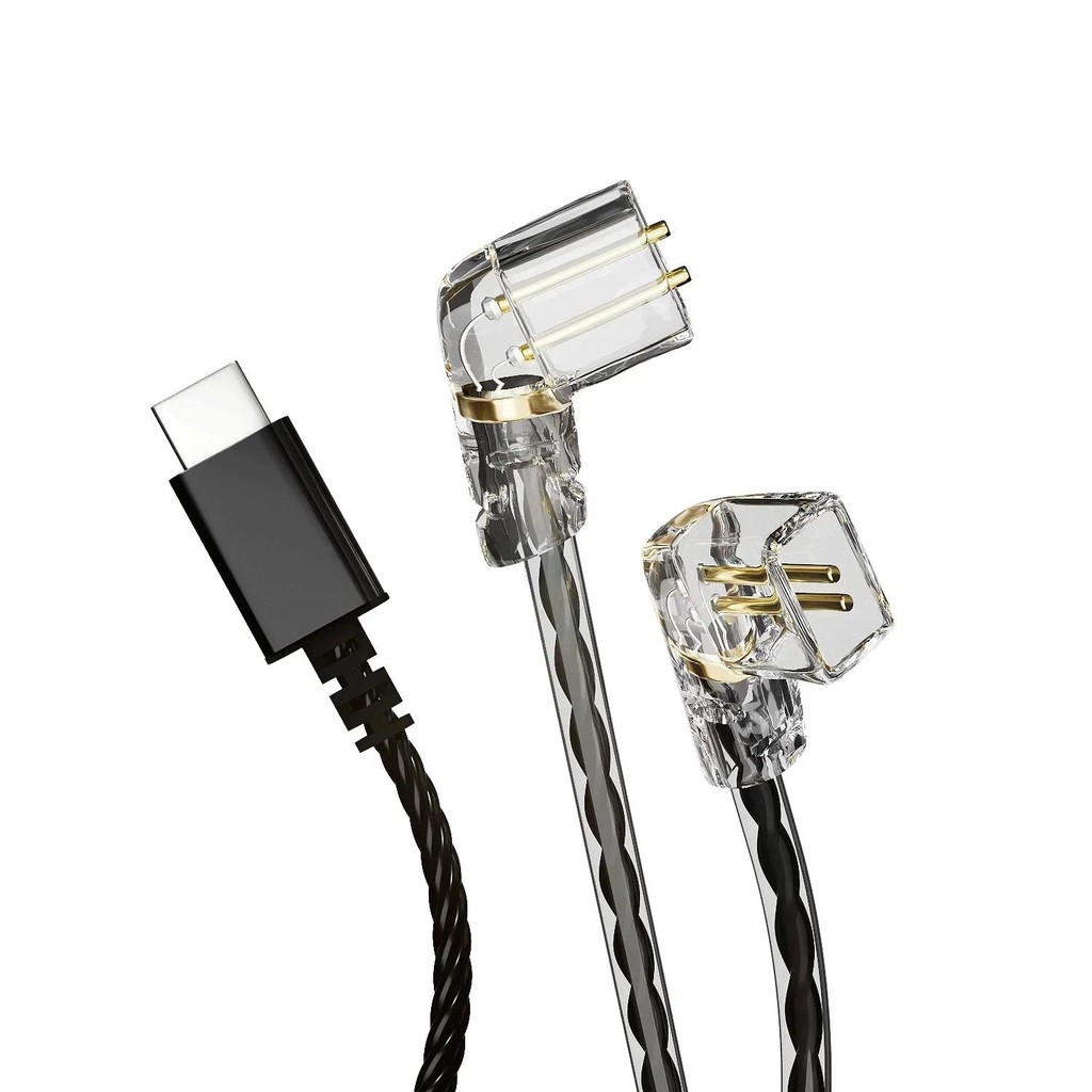 สําหรับ CCA/KZ/TRN/QDC/DUNU/SIMGOT สายหูฟัง 0.75 มม.Dual-pin สายหูฟัง TYPE-C สายไฟอุปกรณ์เสริม