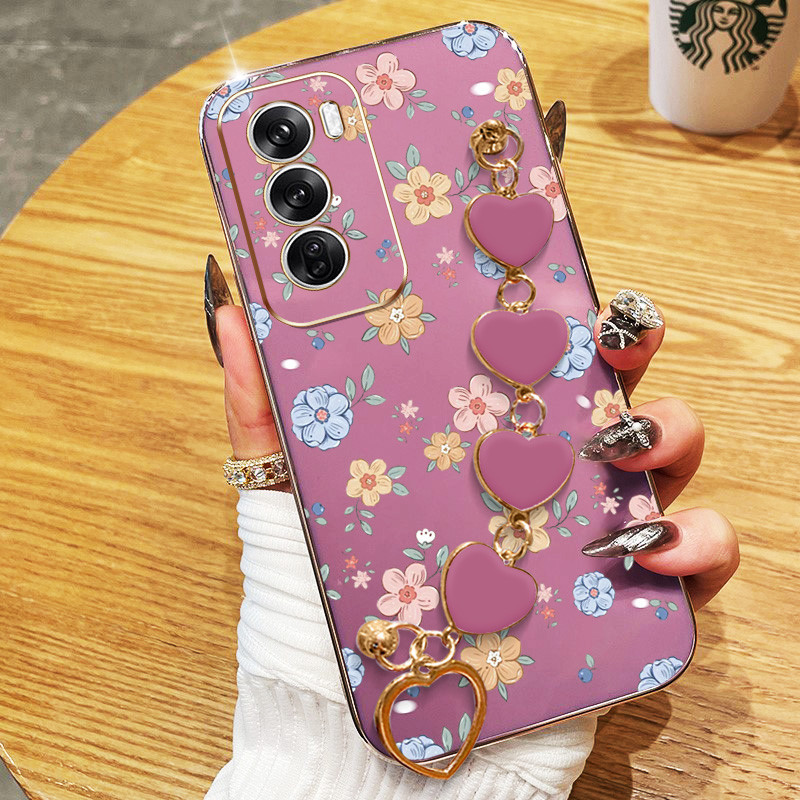 สําหรับvivo Y04 Y29S Y29 4G 5G Y19S V29E 5G Y200 4G 5G S17 V29 Pro 5G S17Tดอกไม้ที่มีสีสันAnti Dropเคสโทรศัพท์พร้อมรักสร้อยข้อมือฝาครอบป้องกัน