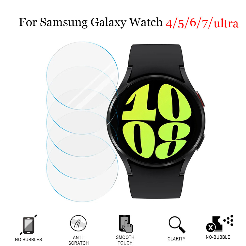 ฟิล์มกระจกนิรภัยกันรอยขีดข่วน สําหรับ Samsung Galaxy Watch 4/5/6/7/FE 40/44/42/43/46/47 มม. รุ่น Classic/Pro