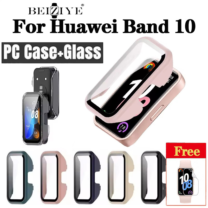 กระจกนิรภัย + กรณีสําหรับ For Huawei Band 10 สมาร์ทนาฬิกาทุกรอบกันชนป้องกันหน้าจอสําหรับ For Huawei Band 10 อุปกรณ์เสริมฝาครอบ