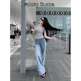 MOSES QUEEN เสื้อยืดแขนสั้นสําหรับผู้หญิงในฤดูร้อน ทรงเข้ารูปรัดเอว เสื้อตัวสั้นสาวฮอต #62857