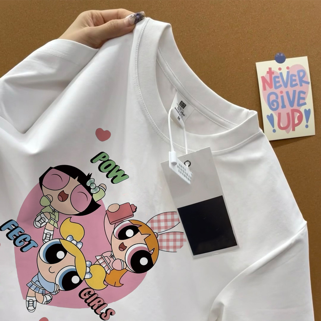 TIHIK เสื้อยืดผู้หญิงน่ารักๆ ผ้าฝ้าย100 พิมพ์ลายน่ารัก ทรงหลวม สําหรับผู้หญิงและนักเรียน I004393