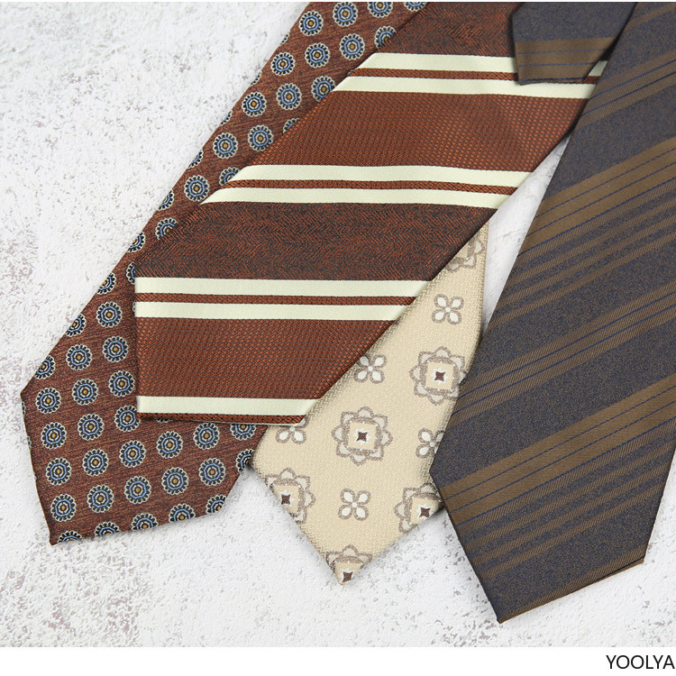 Maillard แฟชั่น 8 ซม. Casual ธุรกิจอย่างเป็นทางการ Tie ผู้ชาย Retro Beige กาแฟแชมเปญเนคไท - รูปที่ 6