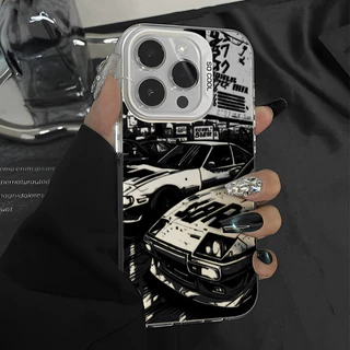 รถสปอร์ตย้อนยุค AE86 เคสไอโฟนหรูหราไฮโซ For iphone 11 12 13 14 15 16 Pro MAX 14P 15P XR XSMAX 7Plus เคสโทรศัพท์กันกระแทก
