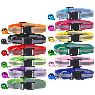 ปลอกคอแมวแบบ Snap-On ที่สามารถปรับได้คุ้มค่าพร้อมกระดิ่งสะท้อนแสงปลอกคอไนลอนแข็งแรงสําหรับลูกแมวแมวสัตว์เลี้ยงอุปกรณ์สร้อยคอแมว
