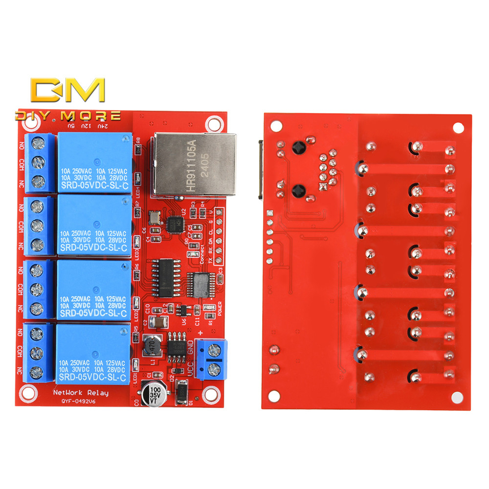 Diymore DC 5 V/12 V/24 V 4/8 Way TCPIP เครือข่าย Ethernet รีเลย์โมดูลสวิทช์ LAN ควบคุมสมาร์ทอุปกรณ์ร