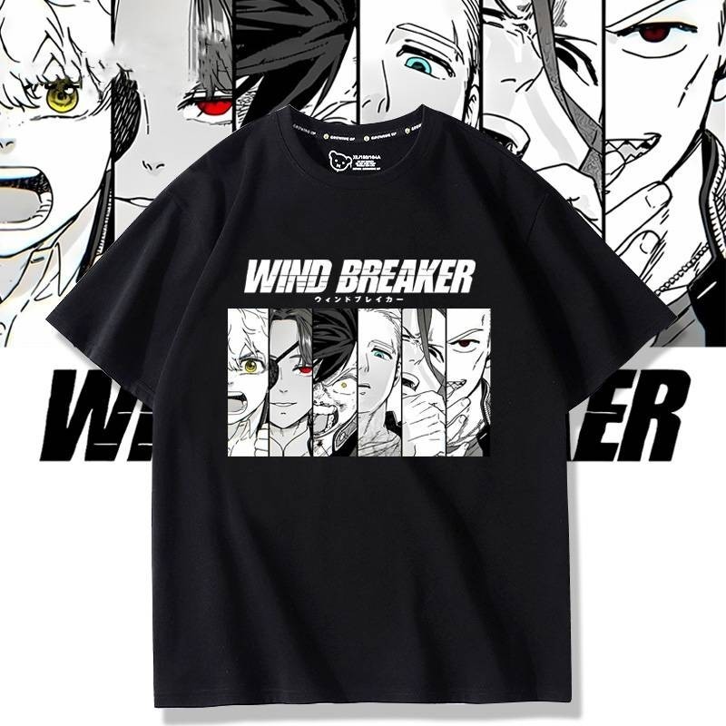 เสื้อยืดผ้าฝ้ายแท้ Windbreaker Haruka Sakura Hajime Umemiya คอสเพลย์ผ้าฤดูร้อนอะนิเมะเสื้อยืดแขนสั้นด้านบน