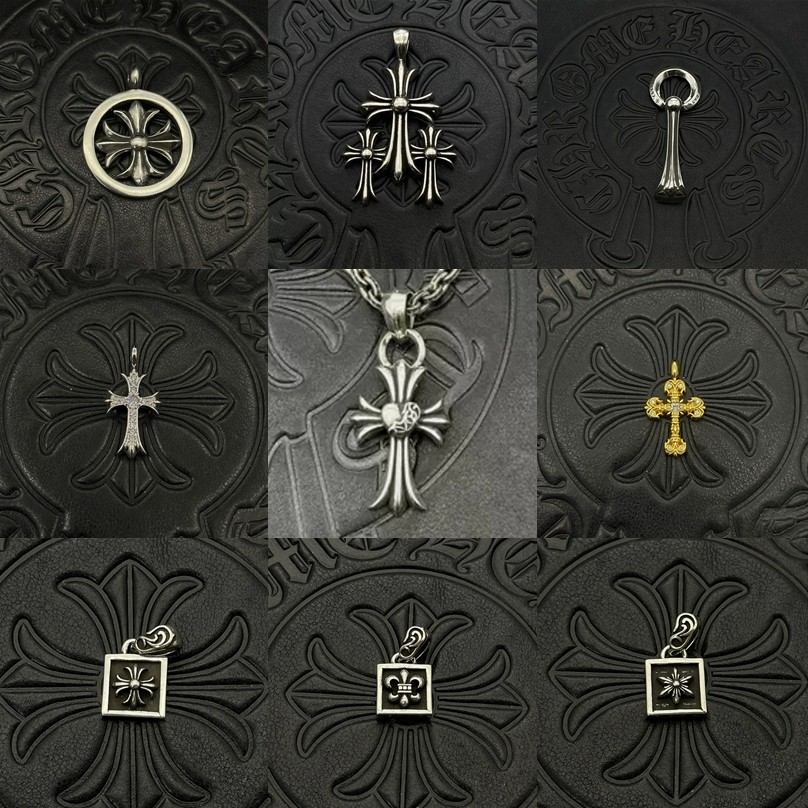 CH♥  จี้/925 เงินข้ามเพชรสร้อยคอจี้สี่เหลี่ยมยี่ห้อเสื้อกันหนาวโซ่อุปกรณ์เสริม 444