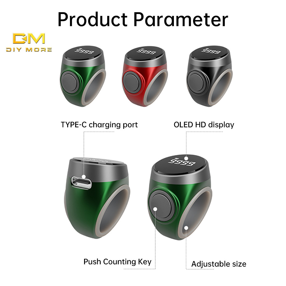 Diymore S9 ปุ่มประเภทแหวนเคาน์เตอร์ Type-c ชาร์จปรับเคาน์เตอร์หน้าจอความละเอียดสูงพร้อมจอแสดงผลการชาร์จ