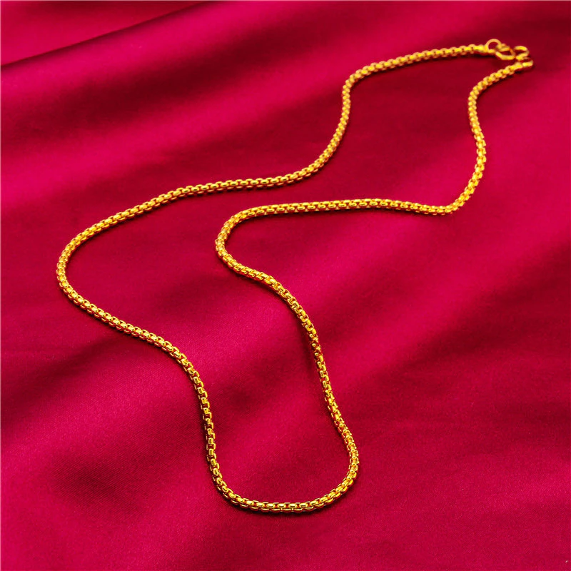 ผู้หญิงข้าวโพด Link Chain สร้อยคอ 18K Gold Plated หญิง Choker Colar เครื่องประดับของขวัญ /45 ซม.