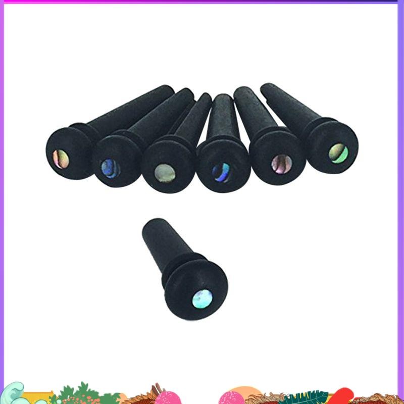 Super Ebony Guitar Bridge Pins,Ebony End Pin,Endpin,Abanlone Dot สําหรับชิ้นส่วนกีตาร์โปร่งทดแทน (สี
