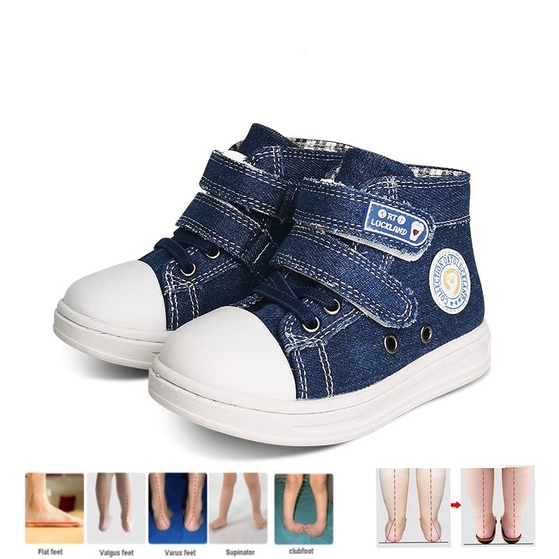 รายการ รองเท้าผ้าใบเด็ก เด็กผู้หญิง Orthopedic Casual รองเท้าเด็ก Demi กางเกงยีนส์สีผ้าใบ