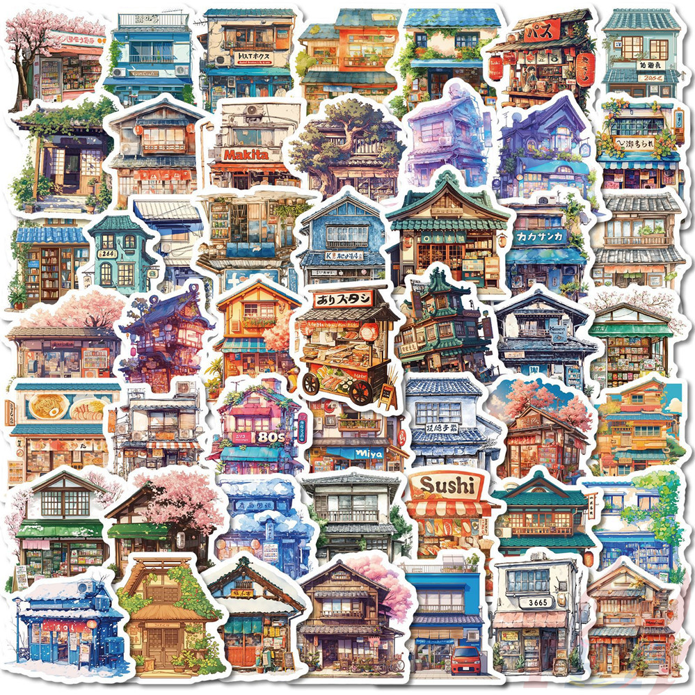 ❉ Japan Hokkaido Street Shop Series 02 สติ๊กเกอร์บ้านย้อนยุค ❉ 50 ชิ้น/เซ็ตกันน้ํา DIY Fashion Decals สติ๊กเกอร์ Doodle