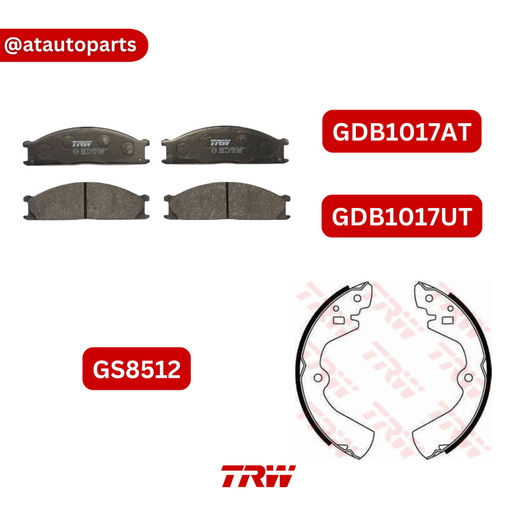 TRW ผ้าดิสเบรคหน้า ก้ามเบรคหลัง NISSAN BIG M FRONTIER 2.7L, 3.0L 4WD ปี 01 - 07 (GDB1017AT) (GDB1017