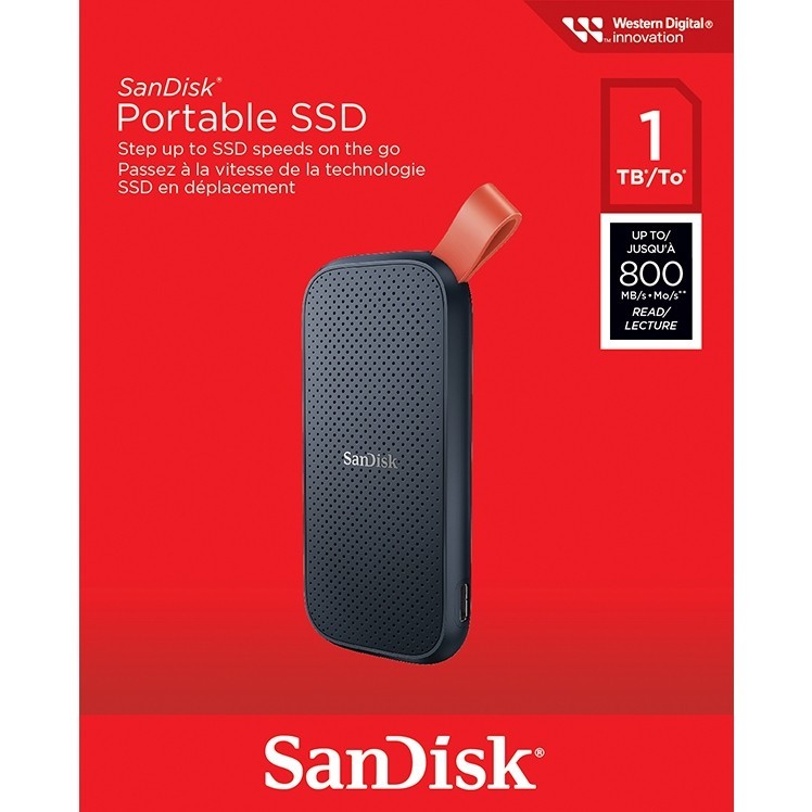 SanDisk Portable SSD 1TB แถมฟรี Eco bag (SDSSDE30-1T00-G26, free eco bag) Read Speed up to 800MB/s