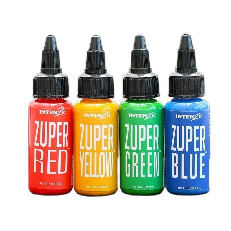 【Preferred】INTENZE BLACK ZUPER หมึกสักลาย 35 ml 5 สี สําหรับชุดมืออาชีพ เครื่องมือรอยสัก