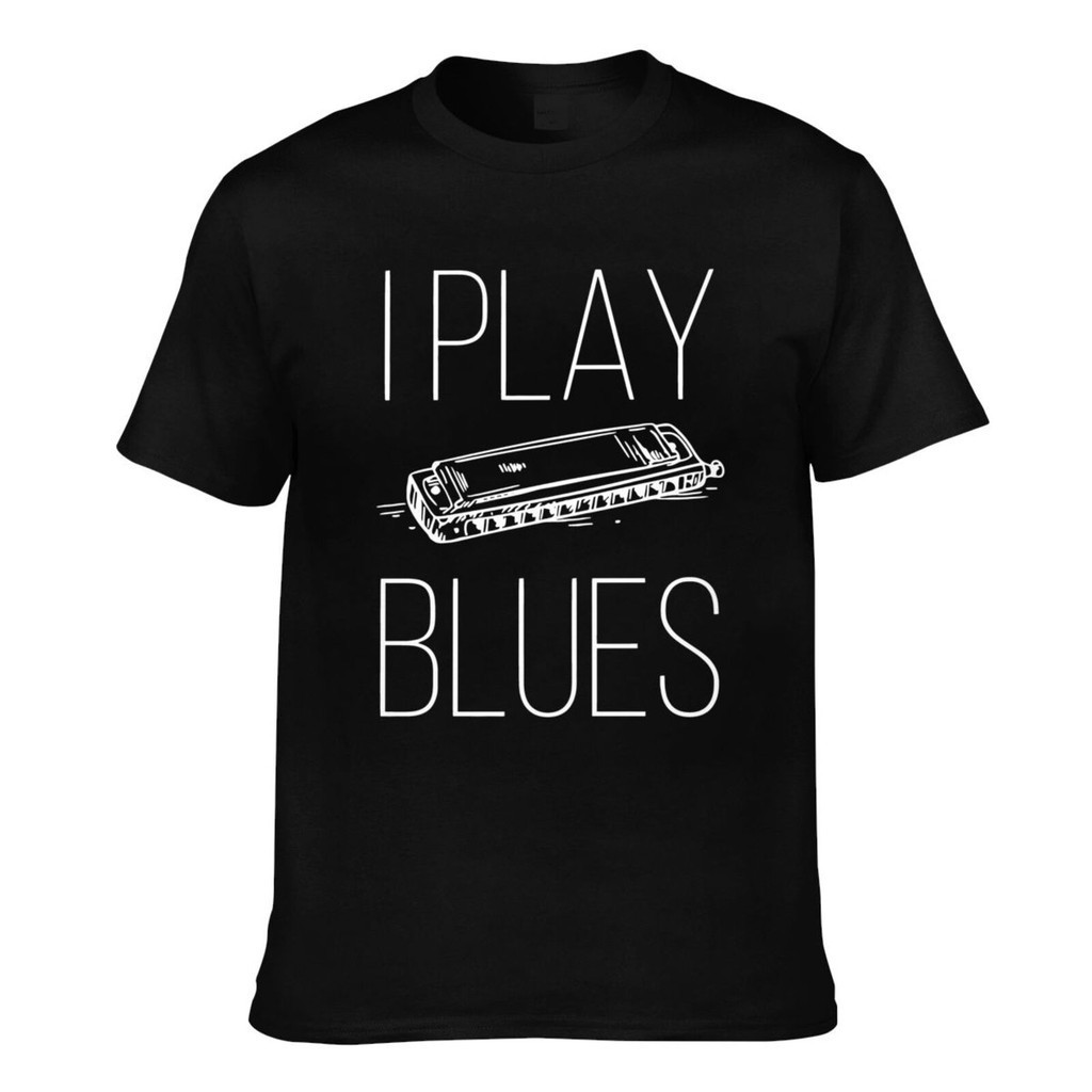 Harmonica Instrument Blues Musician Mouth Organ I Play Blues Mens Casual เสื้อยืด