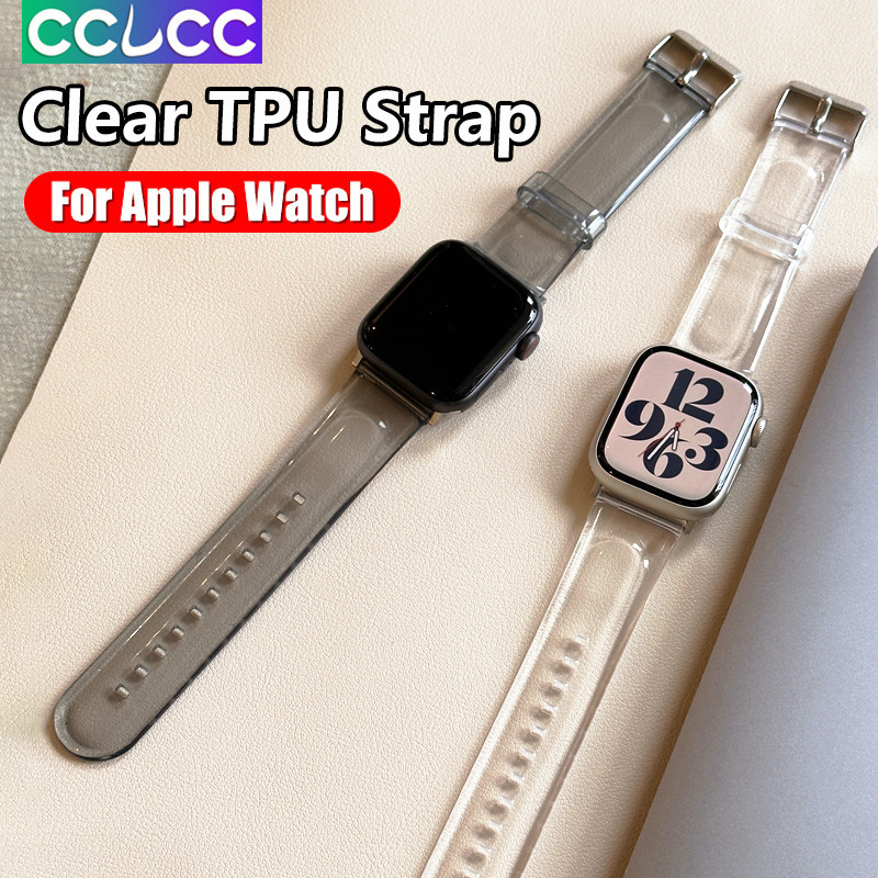 Cclcc สายนาฬิกาข้อมือซิลิโคน TPU นิ่ม แบบใส กันน้ํา สําหรับ iWatch Ultra SE Series 9 8 7 6 5 4 3 2 1 Apple Smart Watch 49 มม. 45 มม. 41 มม. 44 มม. 40 มม. 42 มม. 38 มม.