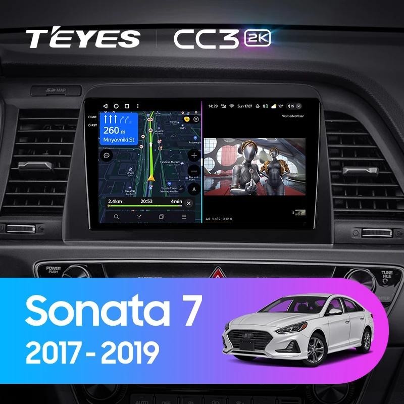 Teyes CC3L CC3 2K เครื่องเล่นมัลติมีเดีย วิทยุ ระบบนําทาง GPS Android 10 No 2din 2 din สําหรับ Hyundai Sonata 7 LF 2017-2019