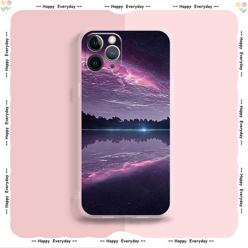 soft diy Phone Case For iphone12 Pro female Texture transparent Anime All-inclusive dust-proof red Soft case Artistic sense