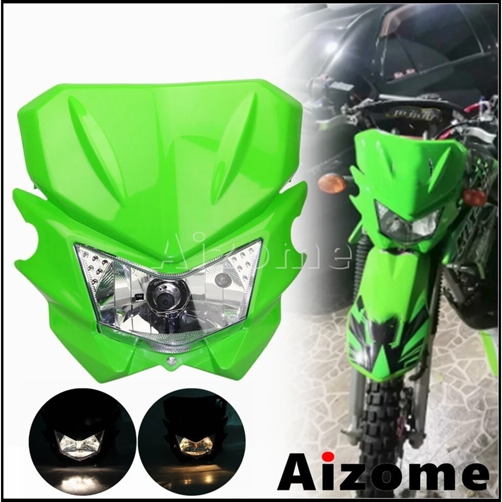 AI Universal Motocross Headlight Fairing For Kawasaki KX125 KX250F KX450F KLX450 KLX 150 KX 450R Sup