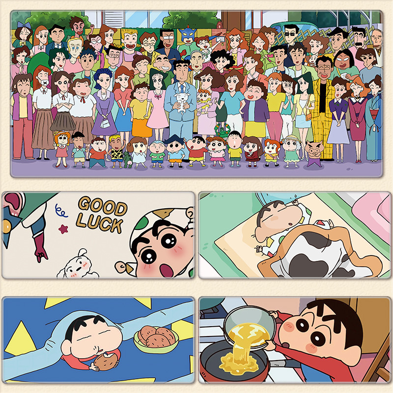 แผ่นรองเมาส์ กันลื่น ลายการ์ตูนชินจังน่ารัก ขนาดใหญ่ สําหรับเล่นเกมคอมพิวเตอร์