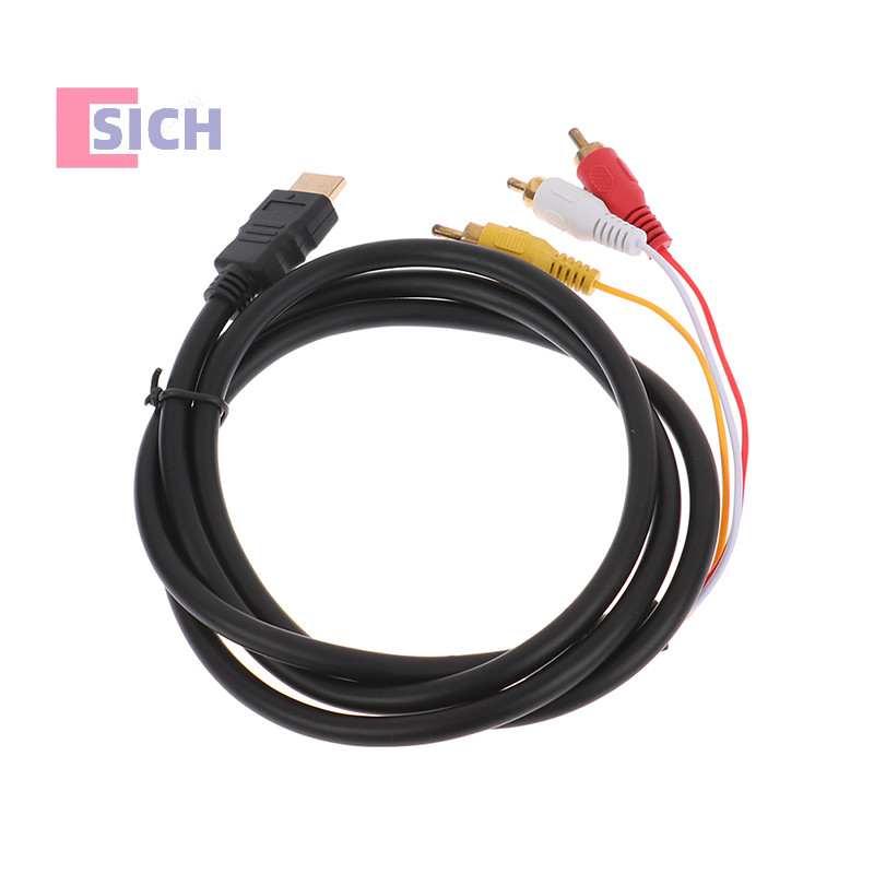 [Sich] อะแดปเตอร์แปลงสายเคเบิ้ล HDMI เป็น 3RCA AV 5 ฟุต